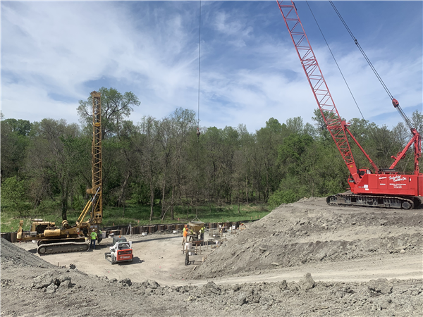 discharge site under construction